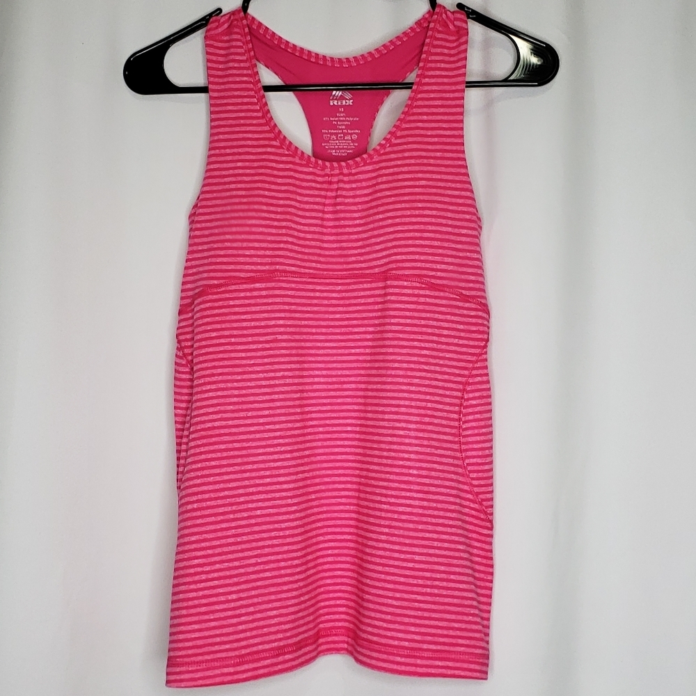 Woman's Athletic Tank Reebok Pink Striped XS
